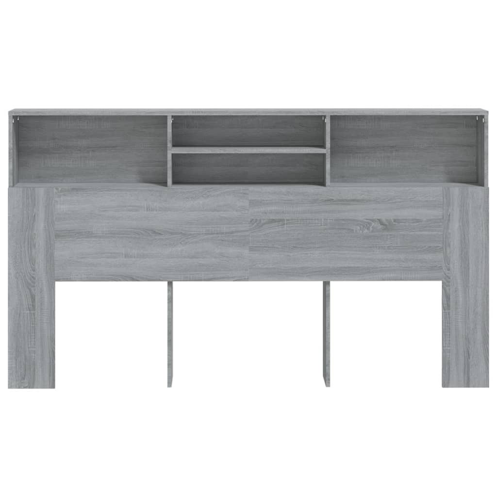Hoofdbordkast 180X19X103,5 Cm Grijs Sonoma Eikenkleurig