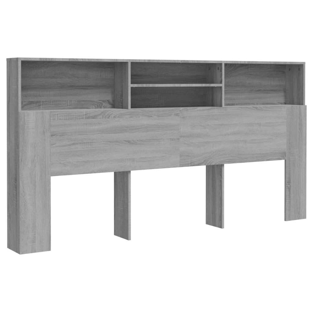 Hoofdbordkast 200X19X103,5 Cm Grijs Sonoma Eikenkleurig