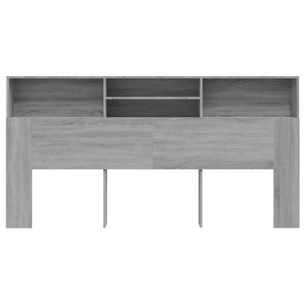 Hoofdbordkast 200X19X103,5 Cm Grijs Sonoma Eikenkleurig