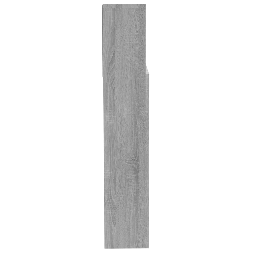 Hoofdbordkast 200X19X103,5 Cm Grijs Sonoma Eikenkleurig