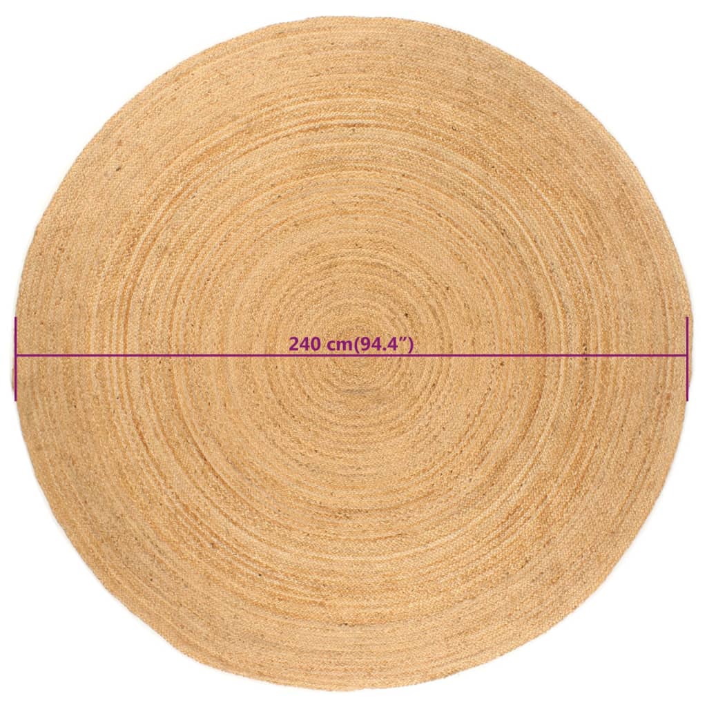 Tapijt Rond 240 Cm Gevlochten Jute