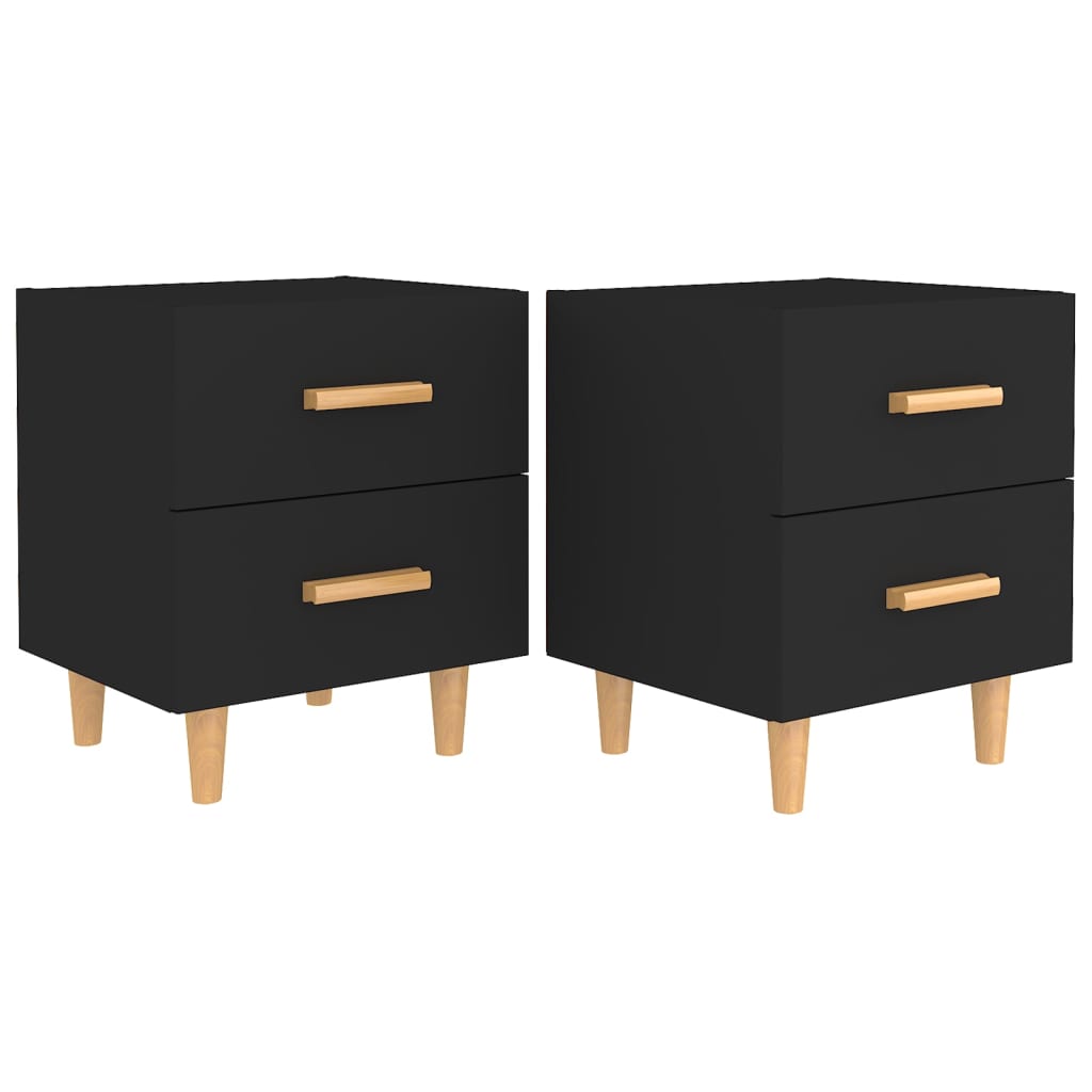 Nachtkastjes 2 St 40X35X47,5 Cm Zwart
