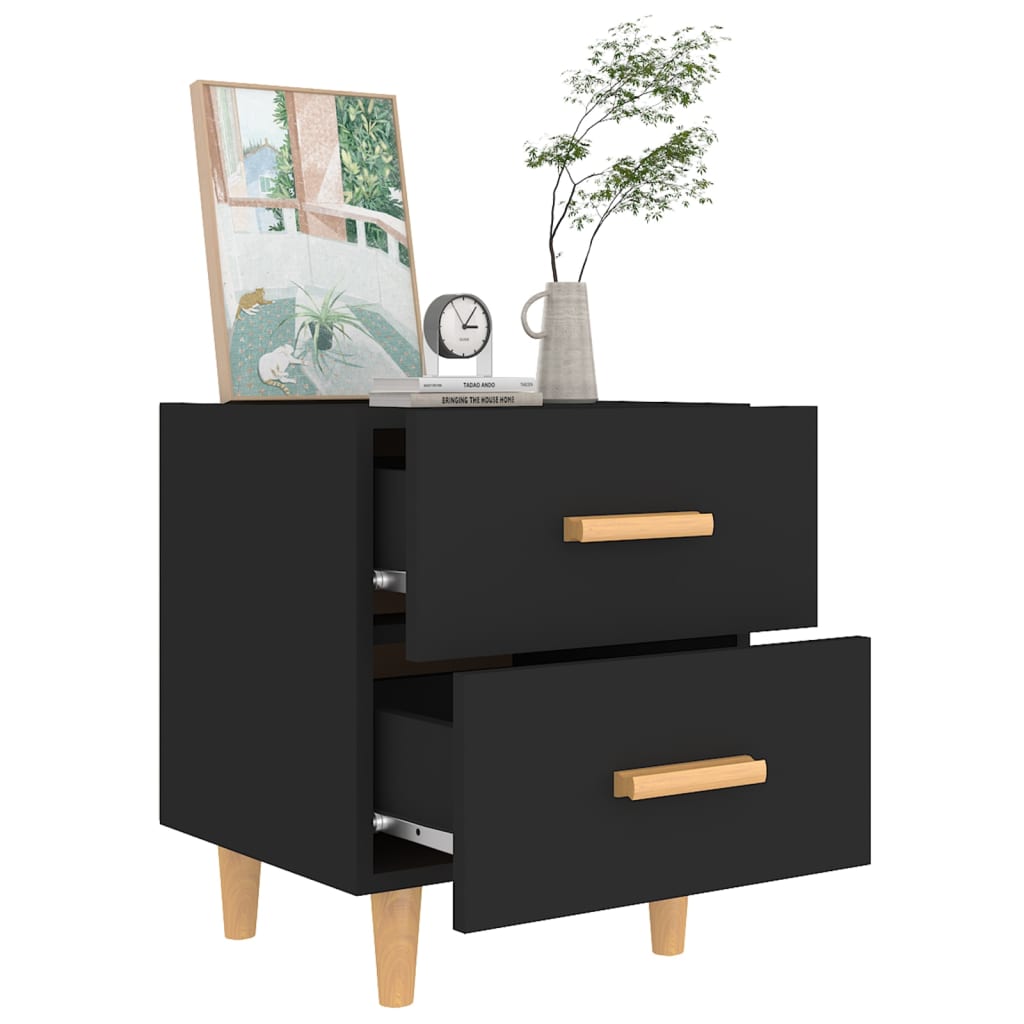 Nachtkastjes 2 St 40X35X47,5 Cm Zwart
