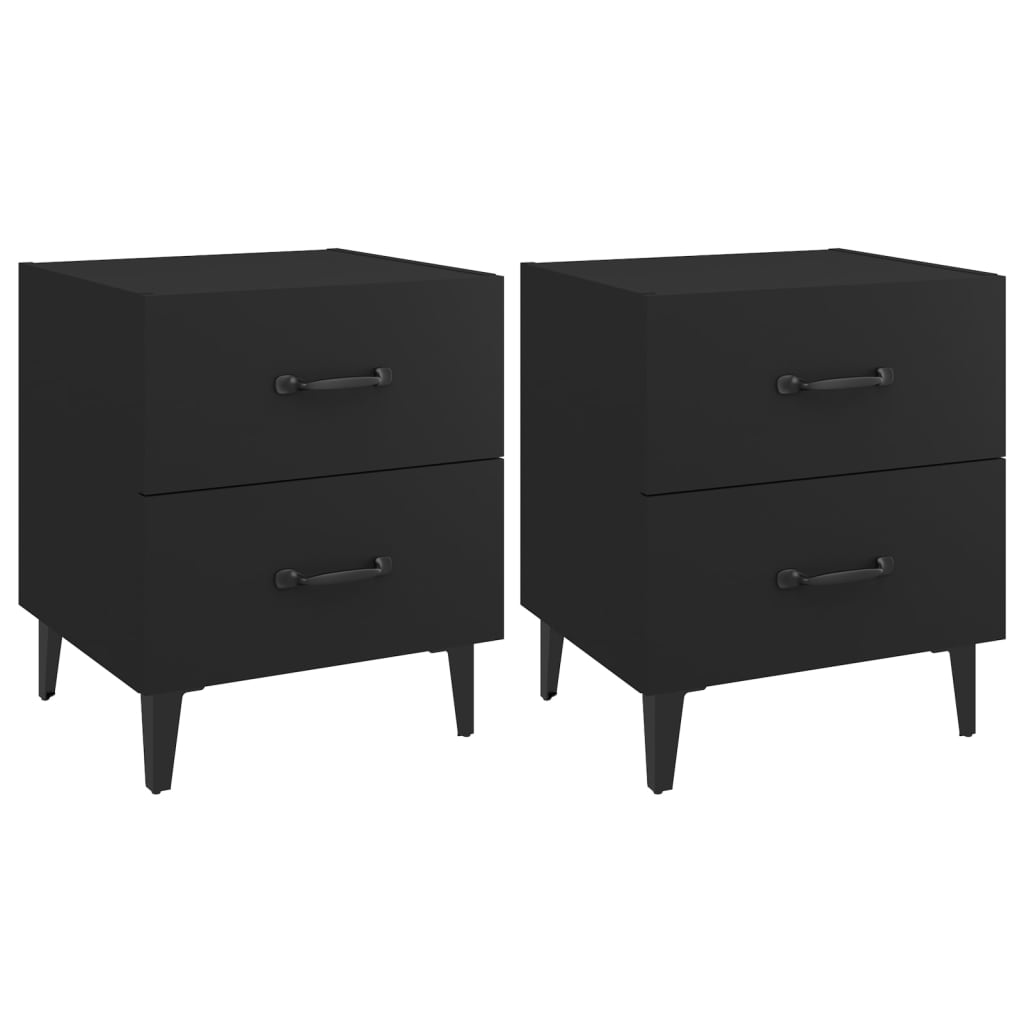 Nachtkastjes 2 St 40X35X47,5 Cm Zwart