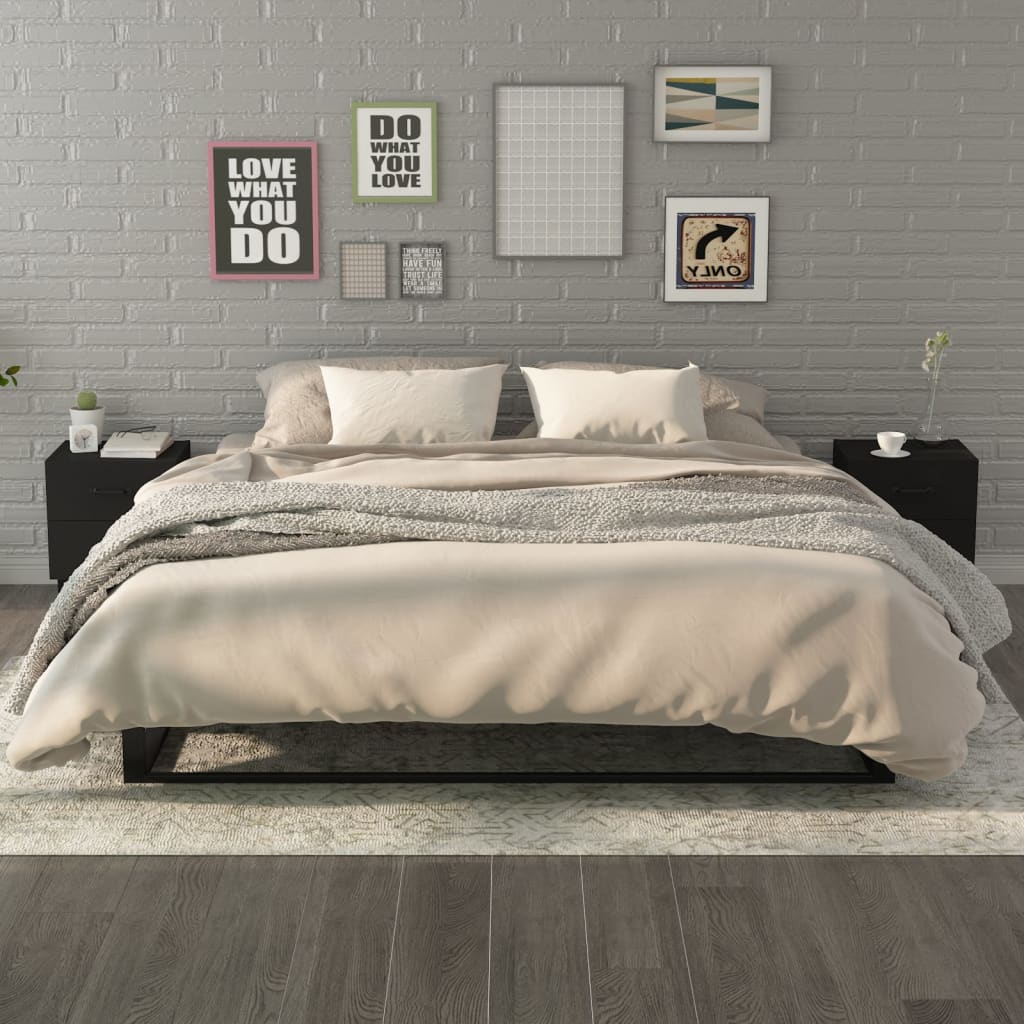 Nachtkastjes 2 St 40X35X47,5 Cm Zwart