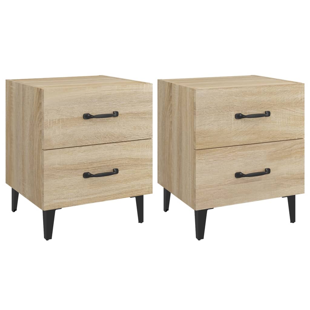 Nachtkastjes 2 St 40X35X47,5 Cm Sonoma Eikenkleurig