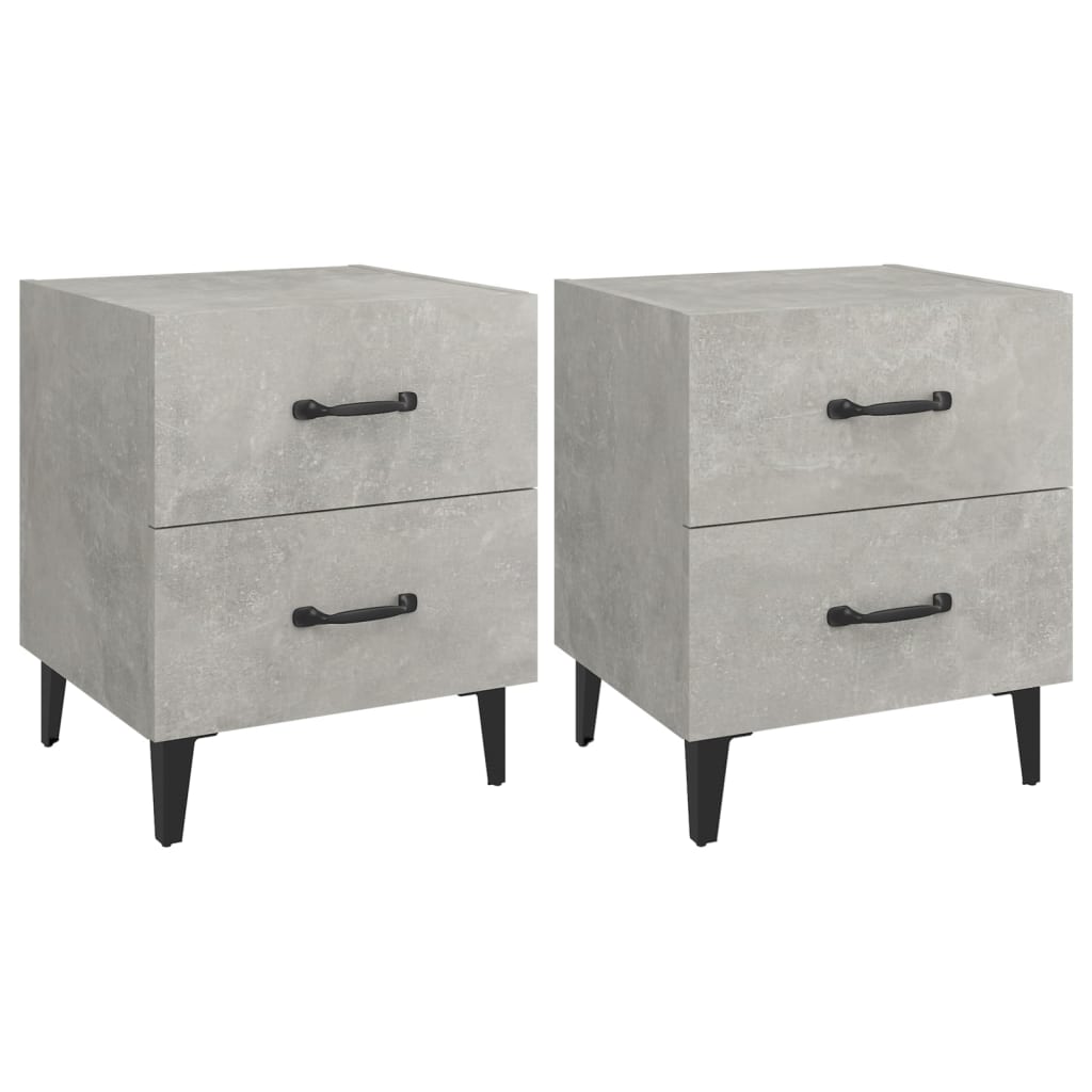 Nachtkastjes 2 St 40X35X47,5 Cm Betongrijs