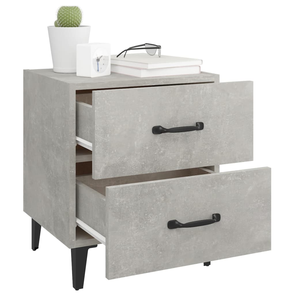 Nachtkastjes 2 St 40X35X47,5 Cm Betongrijs