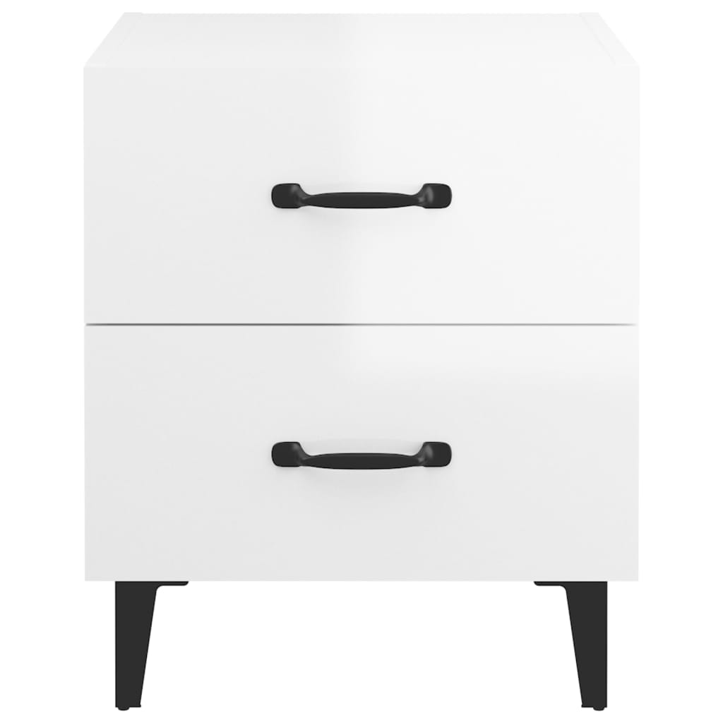 Nachtkastjes 2 St 40X35X47 Cm Hoogglans Wit