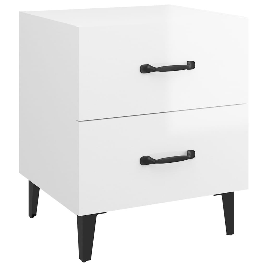 Nachtkastjes 2 St 40X35X47 Cm Hoogglans Wit