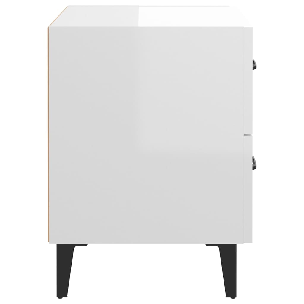 Nachtkastjes 2 St 40X35X47 Cm Hoogglans Wit