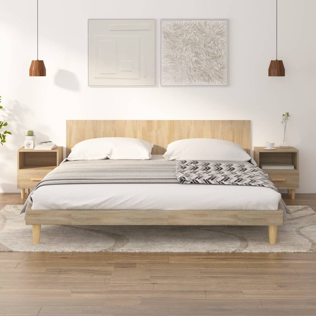 Nachtkastjes 2 St 40X35X47 Cm Sonoma Eikenkleurig