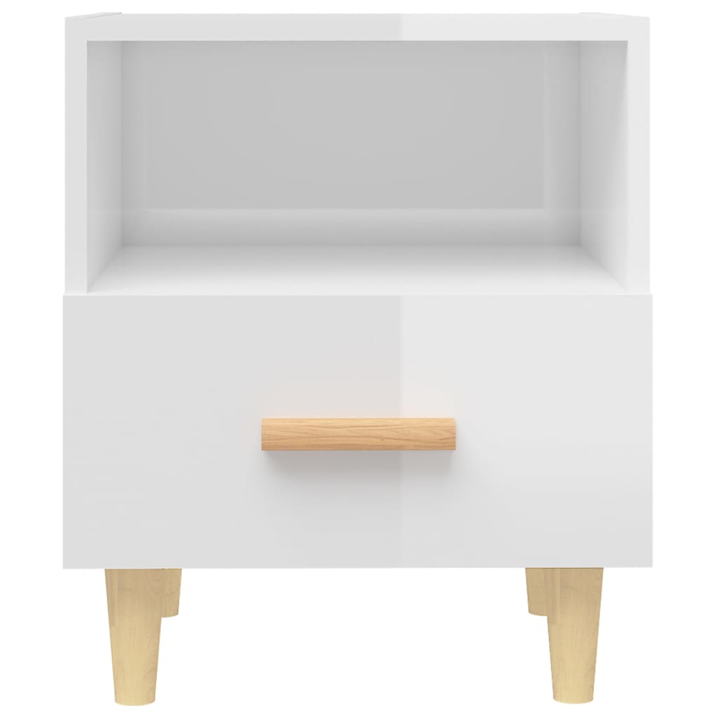 Nachtkastjes 2 St 40X35X47 Cm Hoogglans Wit