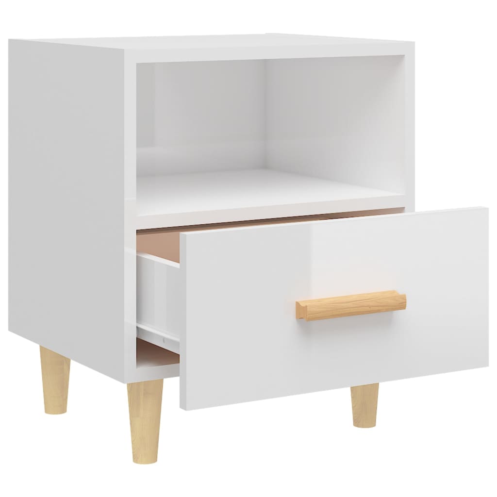 Nachtkastjes 2 St 40X35X47 Cm Hoogglans Wit