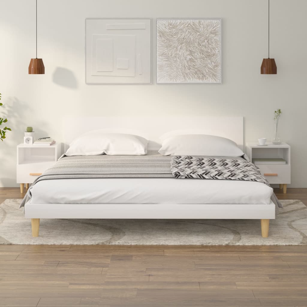 Nachtkastjes 2 St 40X35X47 Cm Hoogglans Wit