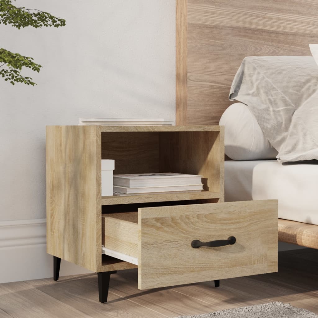 Nachtkastje Bewerkt Hout Sonoma Eikenkleurig