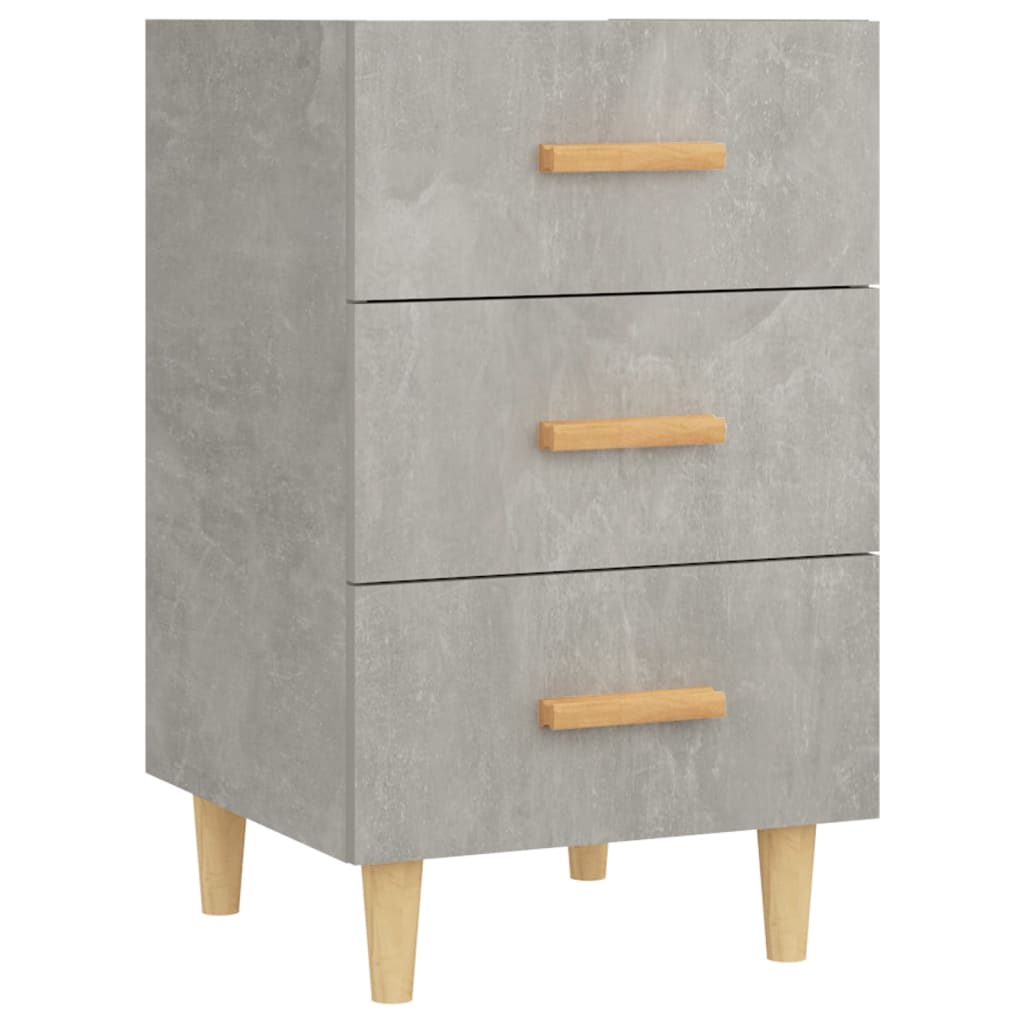 Nachtkastje 40X40X66 Cm Bewerkt Hout Betongrijs