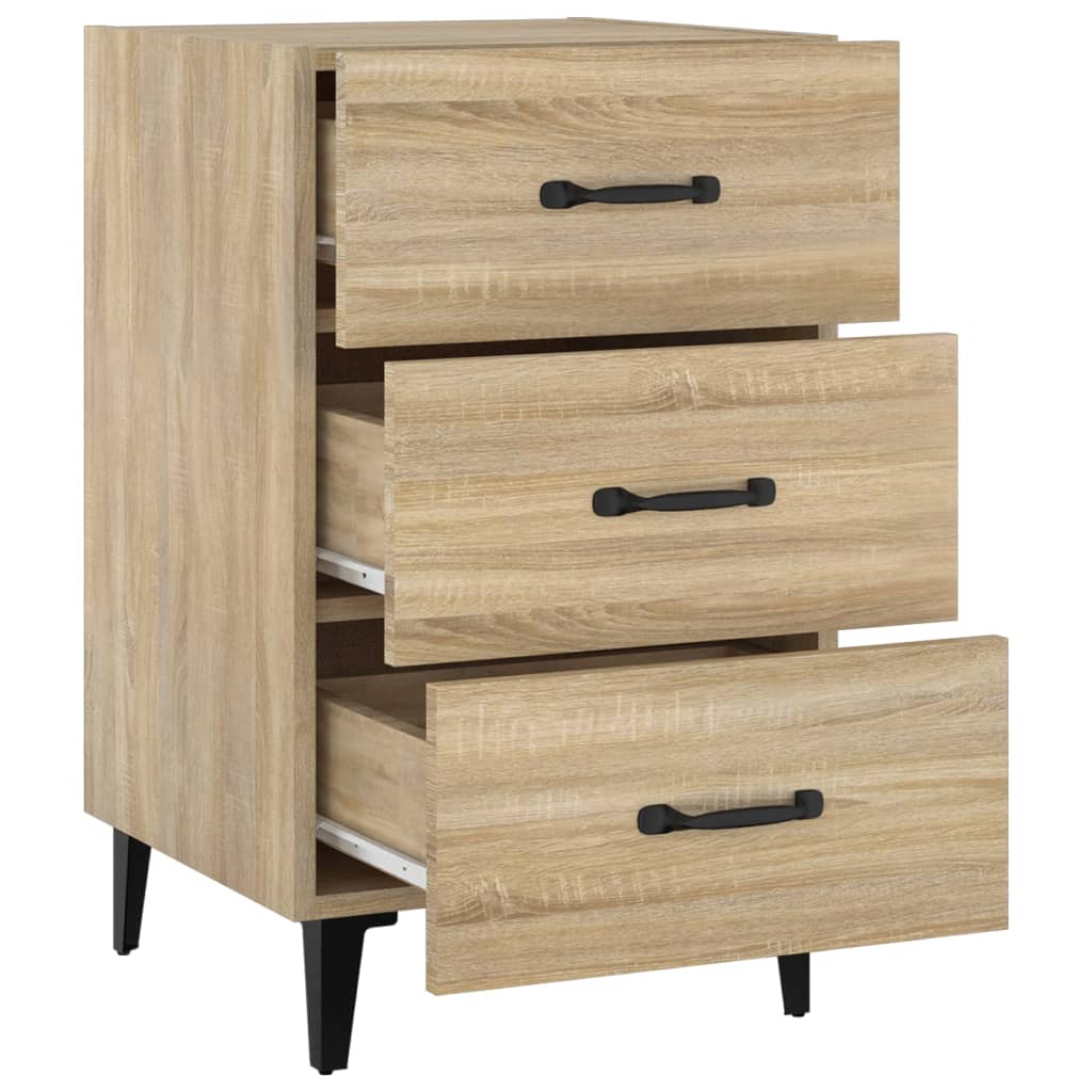 Nachtkastje 40X40X66 Cm Bewerkt Hout Sonoma Eikenkleurig