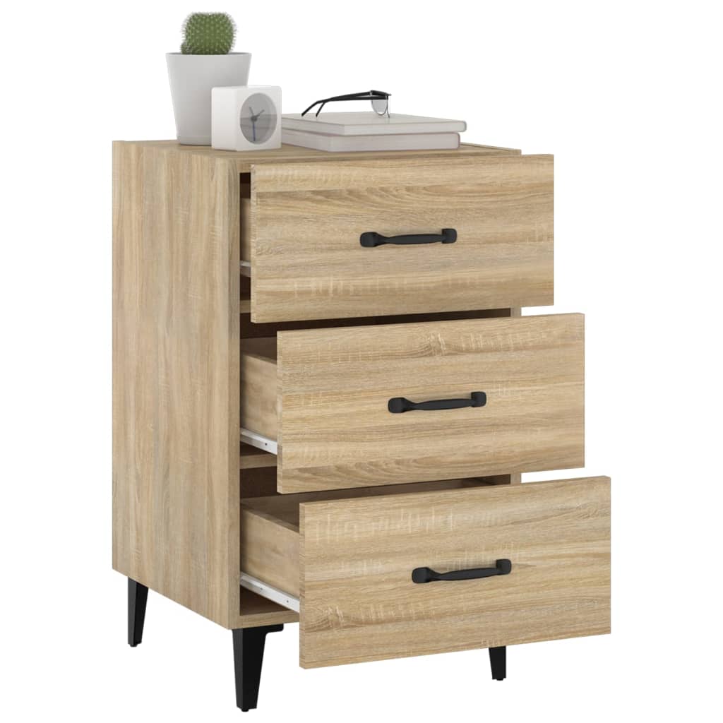 Nachtkastje 40X40X66 Cm Bewerkt Hout Sonoma Eikenkleurig