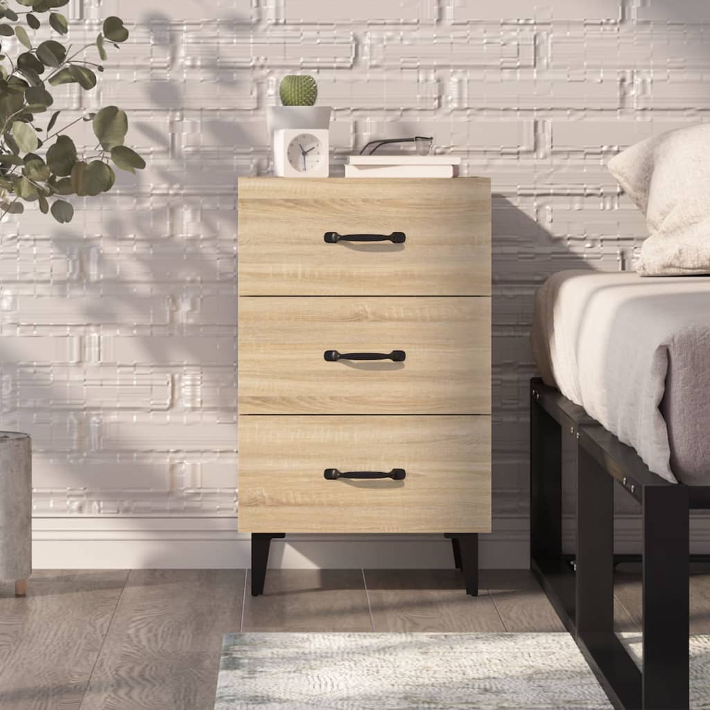 Nachtkastje 40X40X66 Cm Bewerkt Hout Sonoma Eikenkleurig