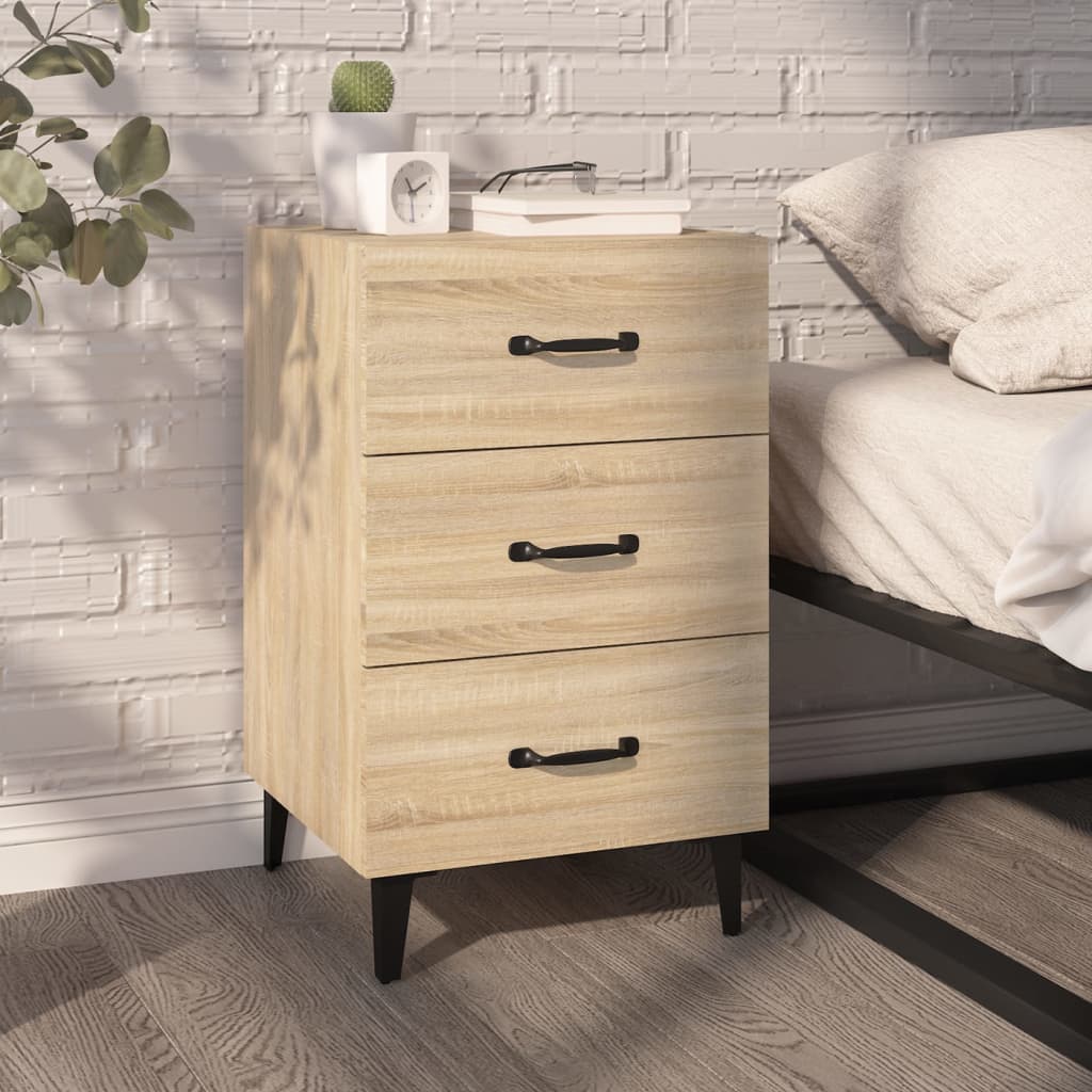 Nachtkastje 40X40X66 Cm Bewerkt Hout Sonoma Eikenkleurig