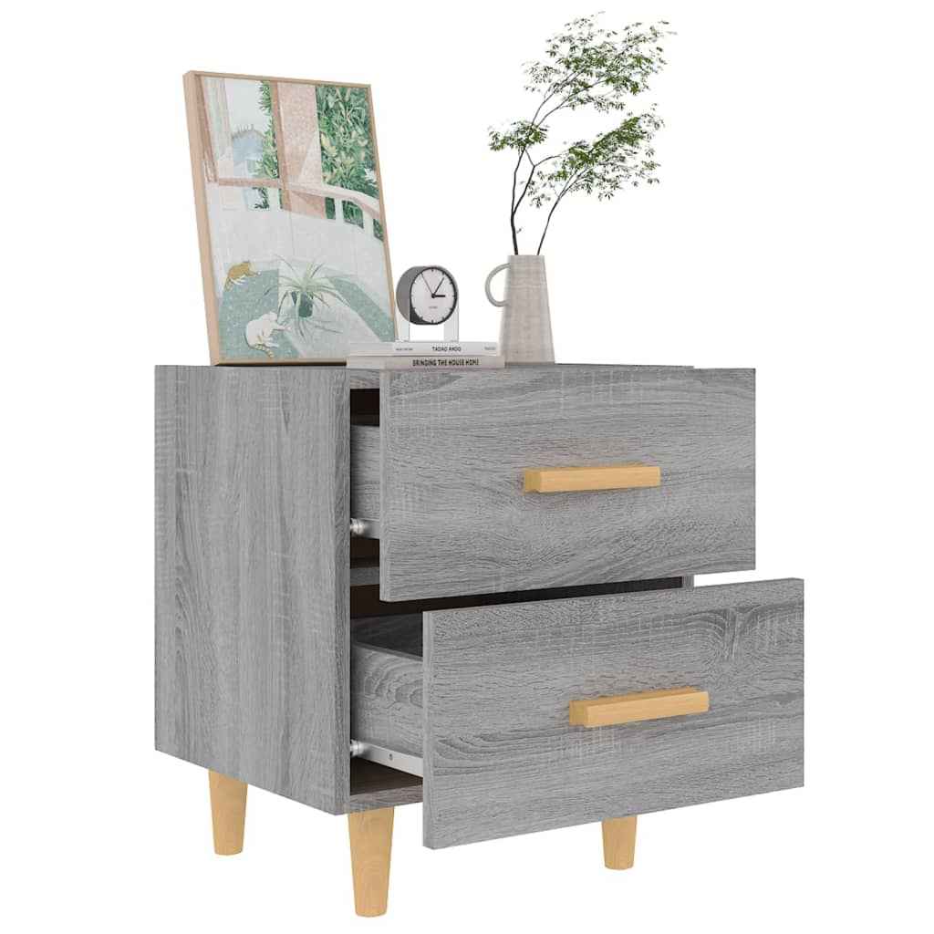 Nachtkastjes 2 St 40X35X47,5 Cm Grijs Sonoma Eikenkleurig