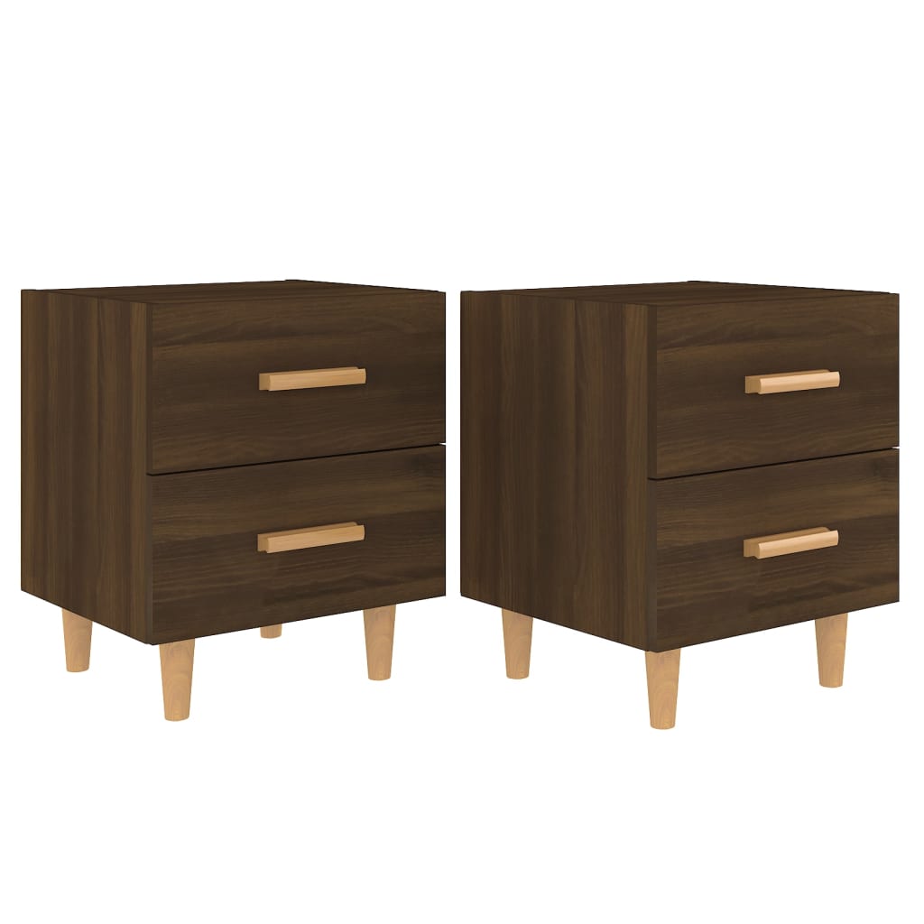 Nachtkastjes 2 St 40X35X47,5 Cm Bruineikenkleurig
