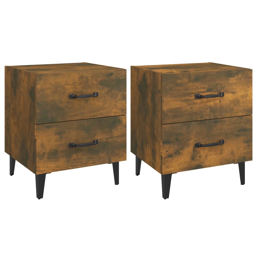 Nachtkastjes 2 St 40X35X47,5 Cm Gerookt Eikenkleurig