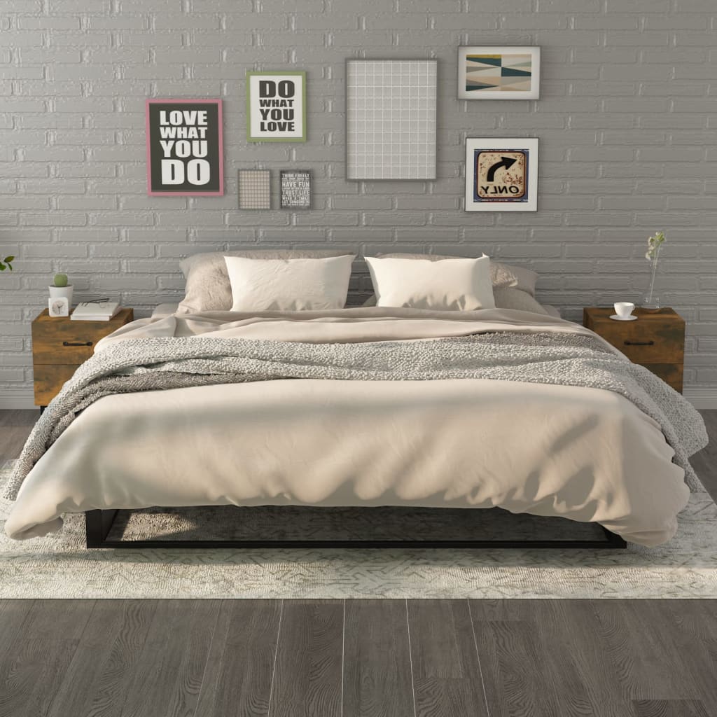 Nachtkastjes 2 St 40X35X47,5 Cm Gerookt Eikenkleurig