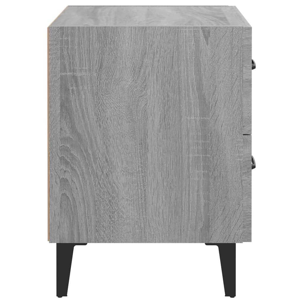 Nachtkastjes 2 St 40X35X47,5 Cm Grijs Sonoma Eikenkleurig