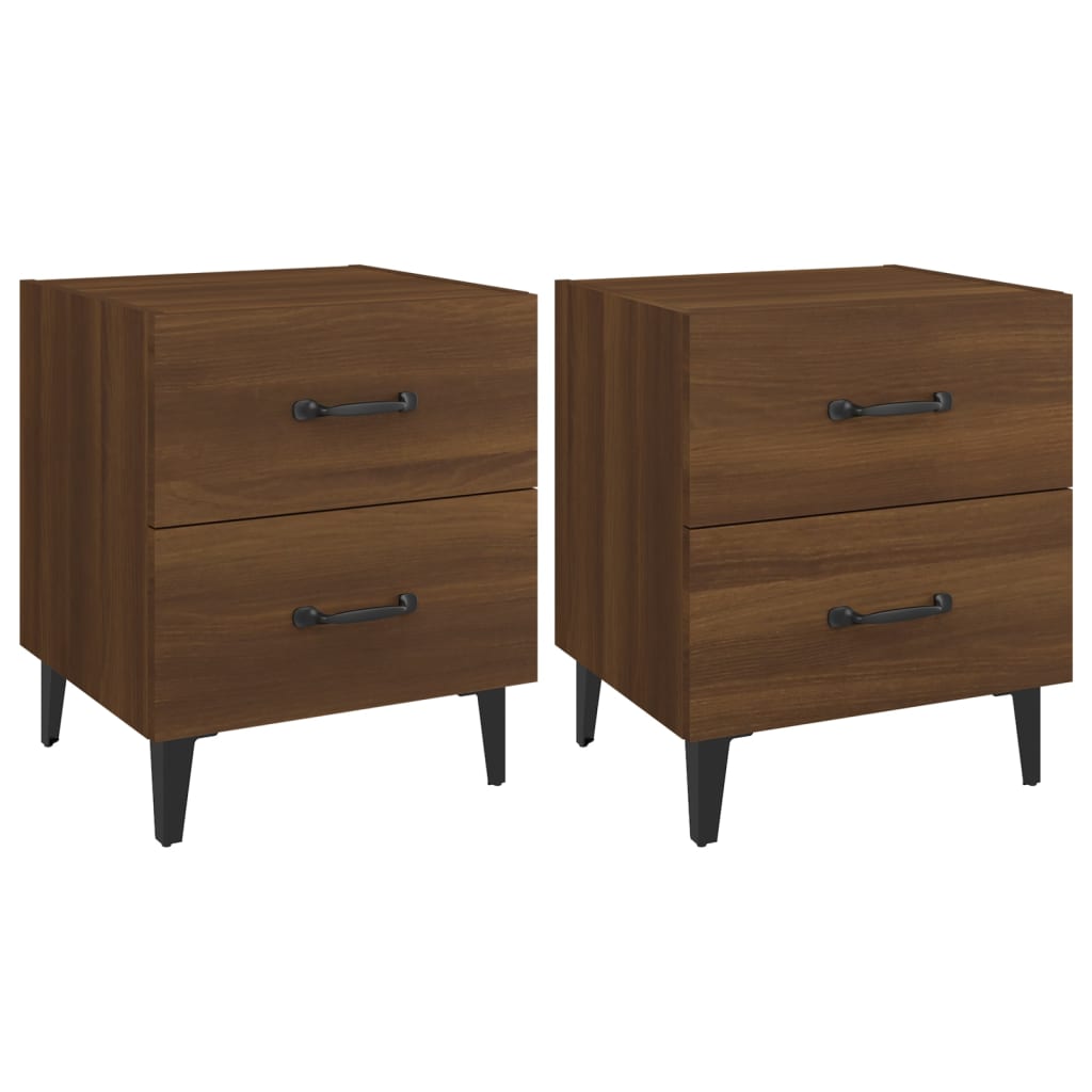Nachtkastjes 2 St 40X35X47,5 Cm Bruineikenkleurig
