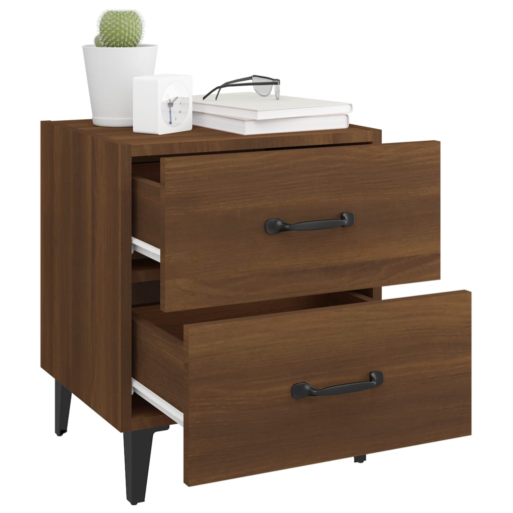 Nachtkastjes 2 St 40X35X47,5 Cm Bruineikenkleurig