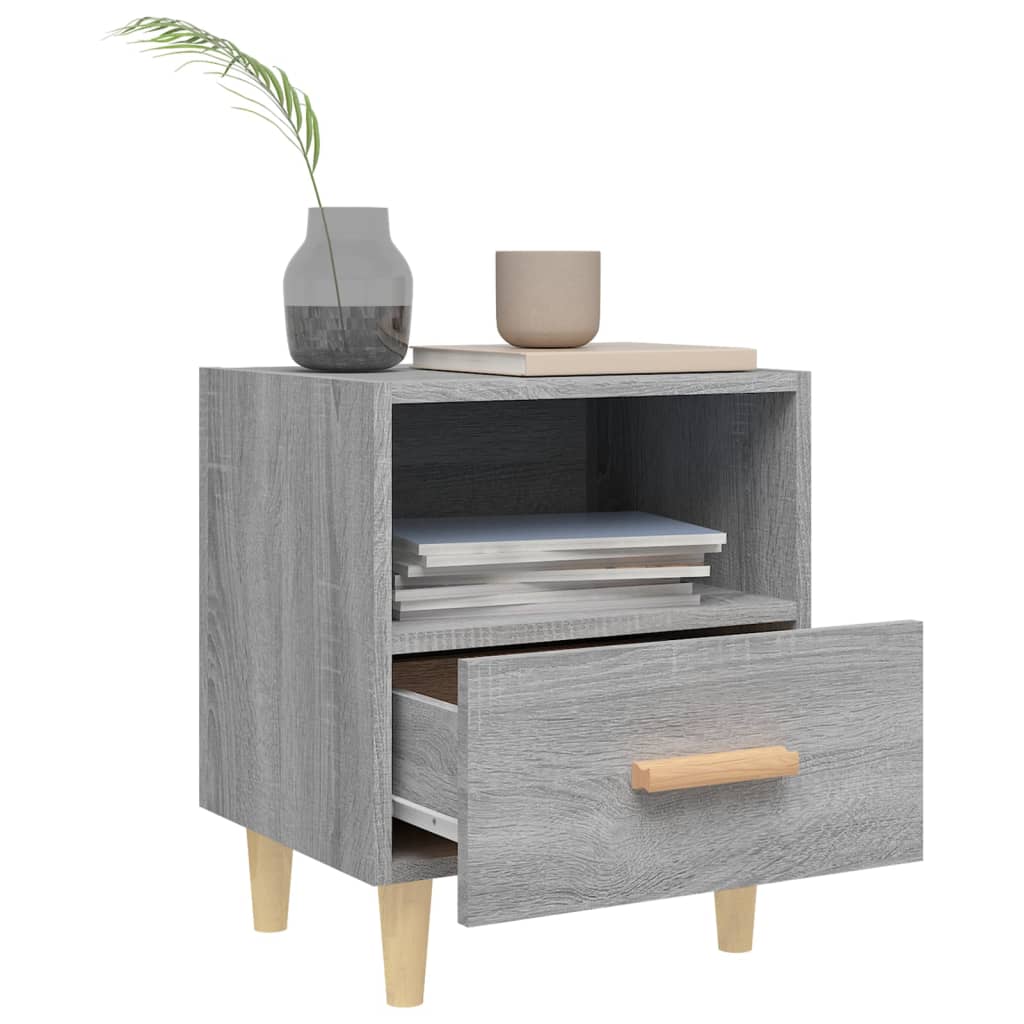 Nachtkastjes 2 St 40X35X47 Cm Grijs Sonoma Eikenkleurig