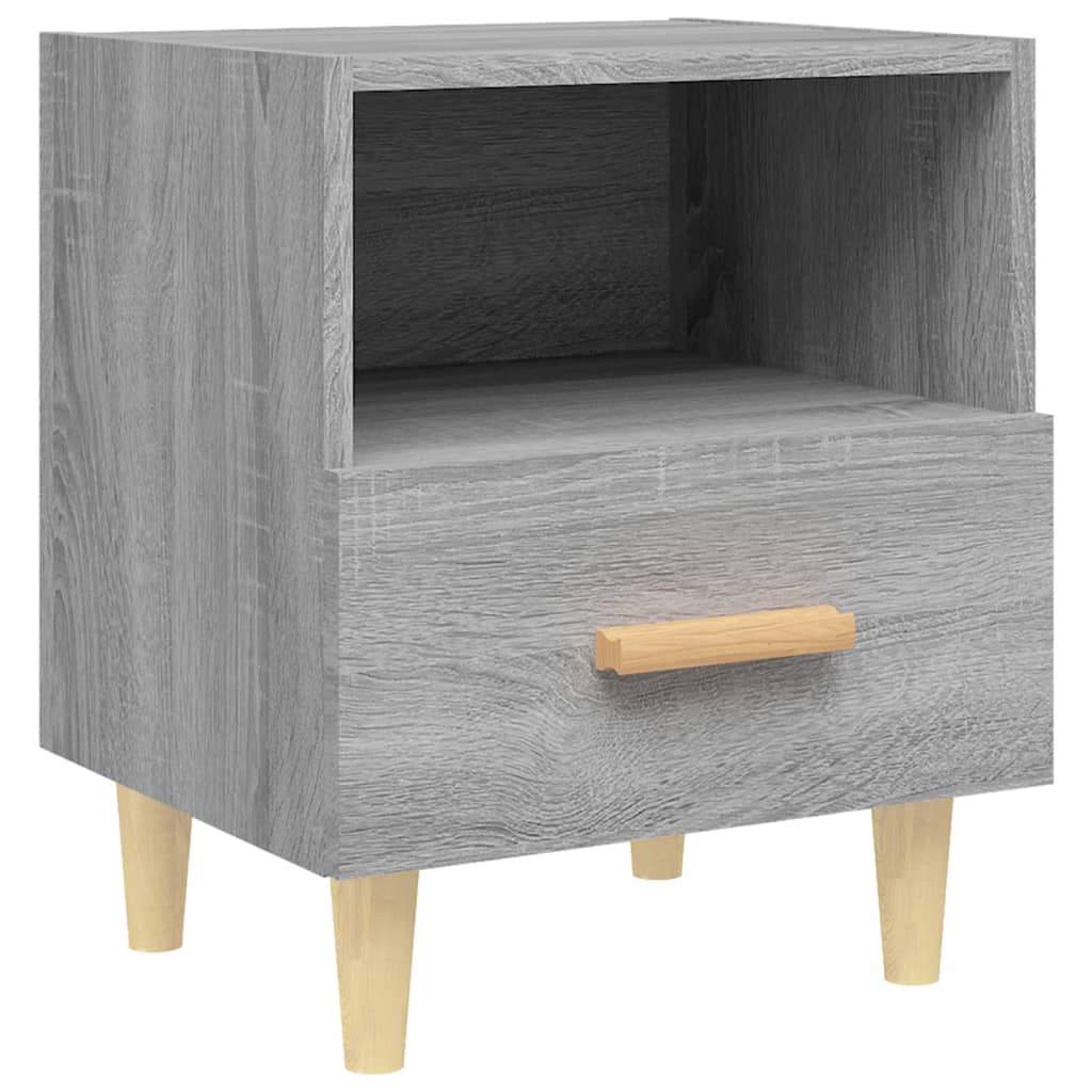 Nachtkastjes 2 St 40X35X47 Cm Grijs Sonoma Eikenkleurig