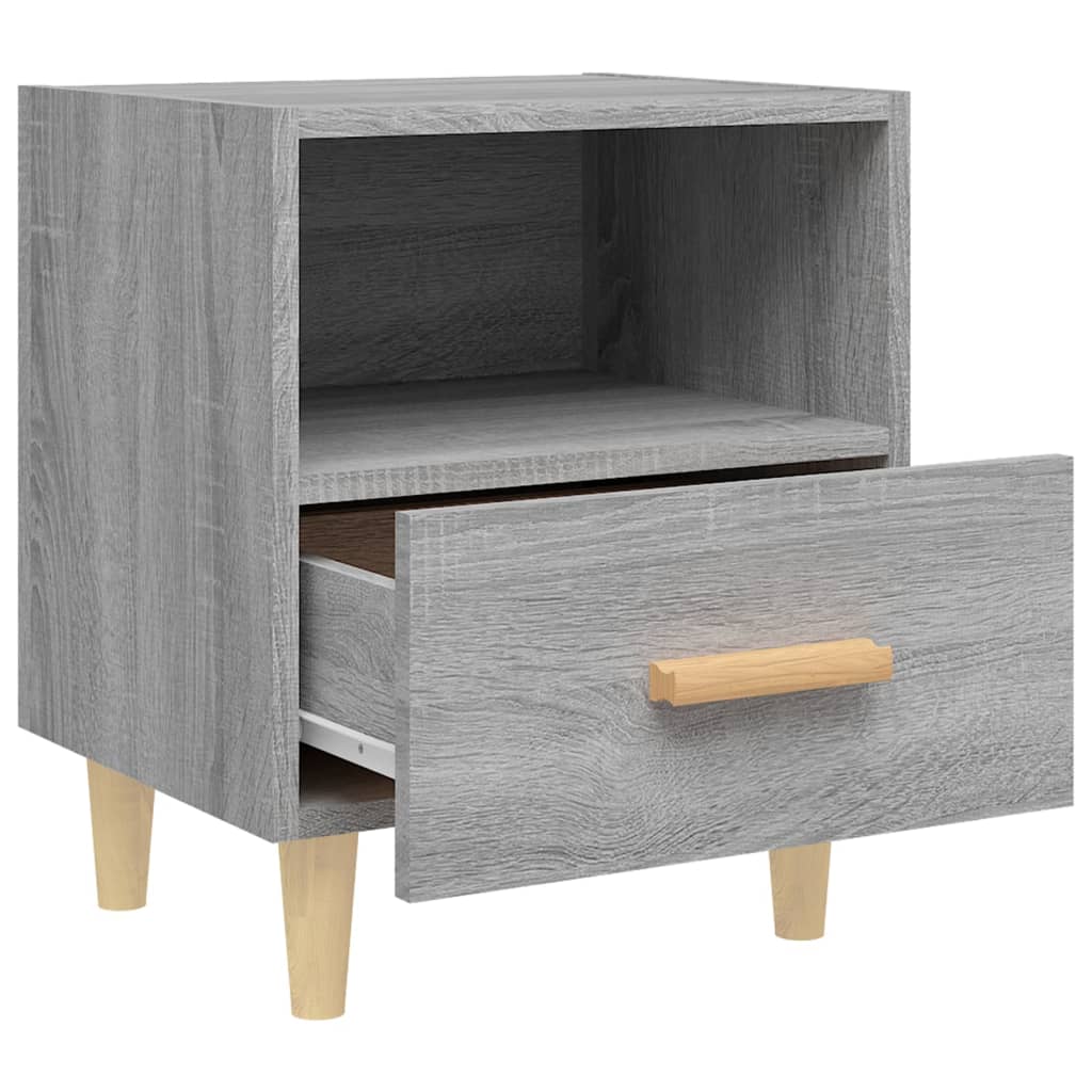 Nachtkastjes 2 St 40X35X47 Cm Grijs Sonoma Eikenkleurig