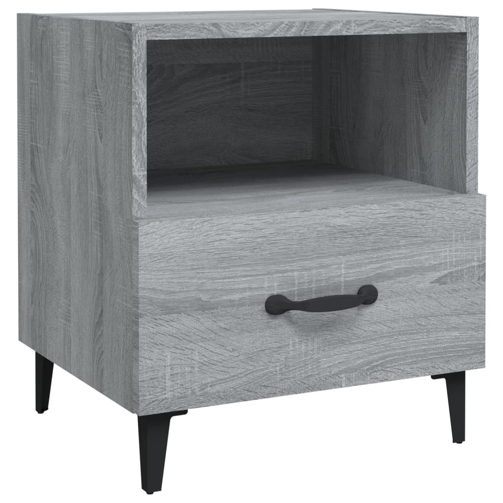 Nachtkastje Bewerkt Hout Grijs Sonoma Eikenkleurig