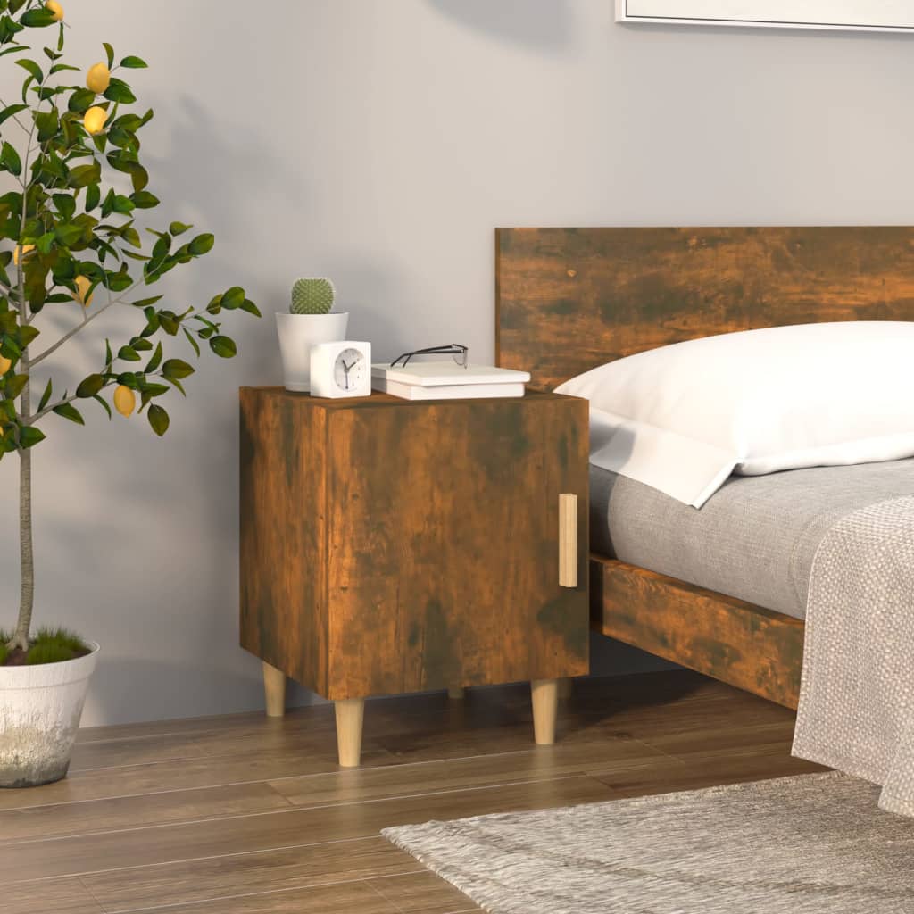 Nachtkastjes 2 St Bewerkt Hout Gerookt Eikenkleurig