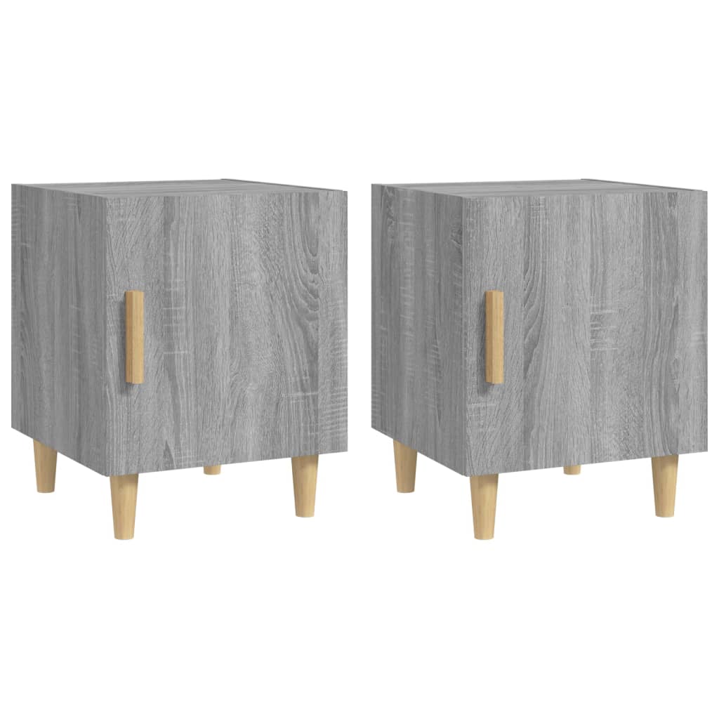 Nachtkastjes 2 St Bewerkt Hout Grijs Sonoma Eikenkleurig