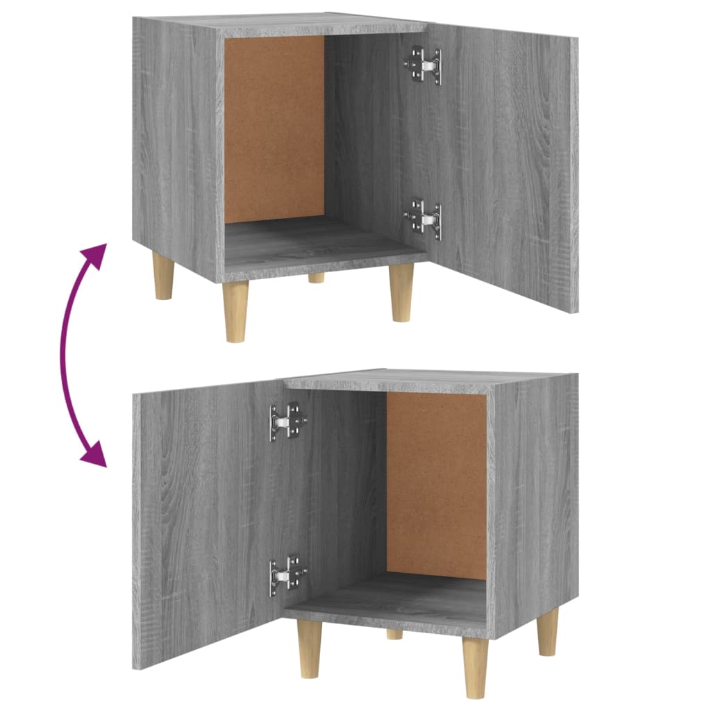 Nachtkastjes 2 St Bewerkt Hout Grijs Sonoma Eikenkleurig