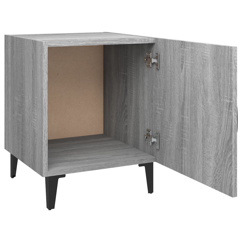 Nachtkastje Bewerkt Hout Grijs Sonoma Eikenkleurig