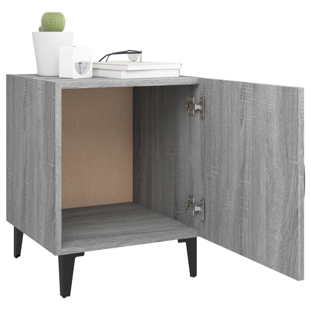 Nachtkastje Bewerkt Hout Grijs Sonoma Eikenkleurig