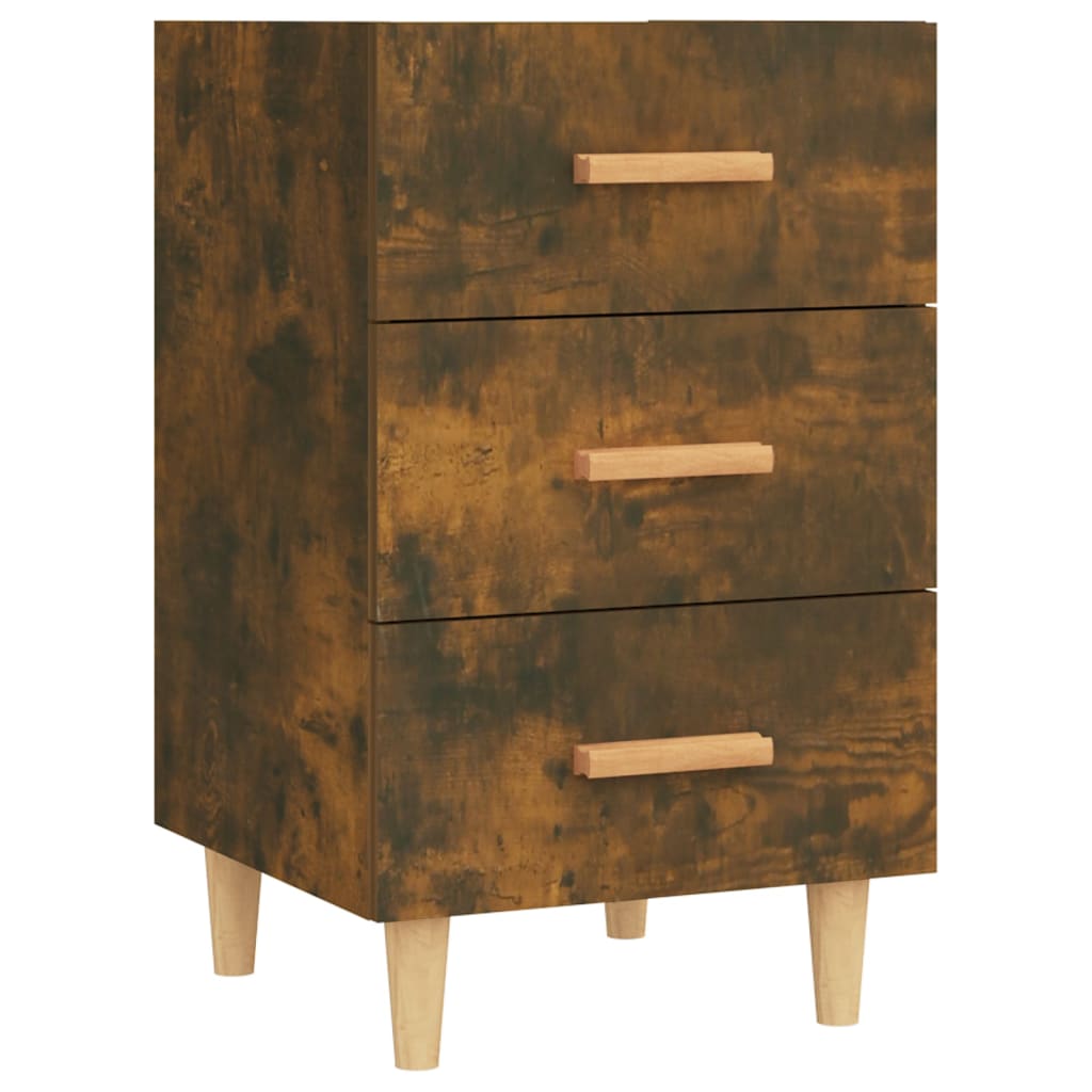 Nachtkastje 40X40X66 Cm Bewerkt Hout Gerookt Eikenkleurig