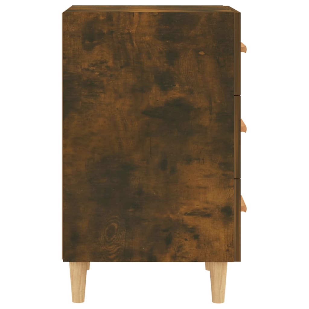 Nachtkastje 40X40X66 Cm Bewerkt Hout Gerookt Eikenkleurig