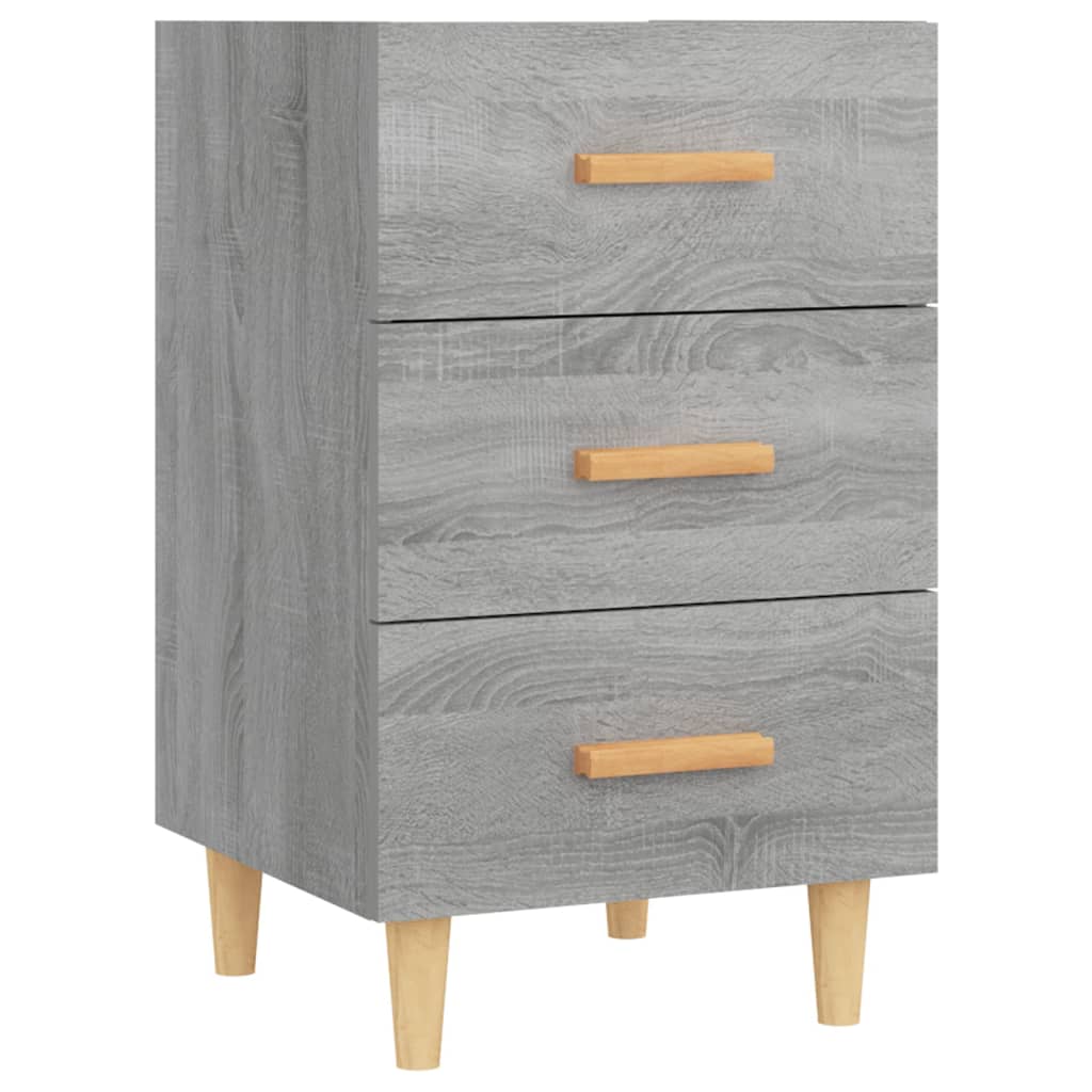 Nachtkastje 40X40X66 Cm Bewerkt Hout Grijs Sonoma Eikenkleurig
