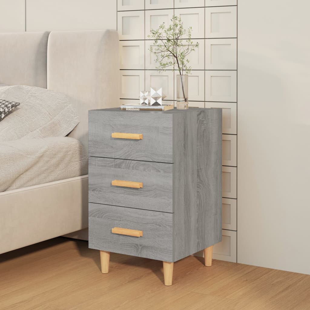 Nachtkastje 40X40X66 Cm Bewerkt Hout Grijs Sonoma Eikenkleurig