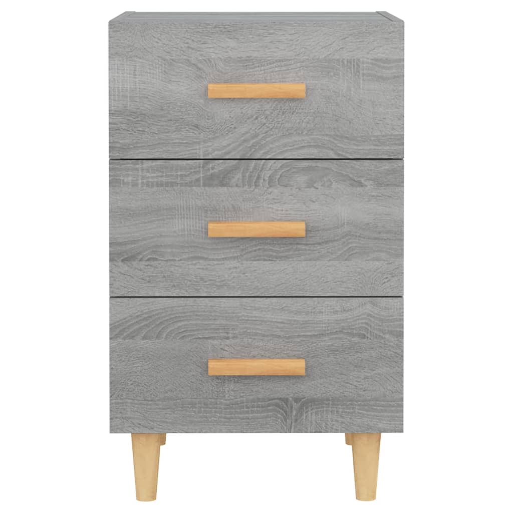 Nachtkastje 40X40X66 Cm Bewerkt Hout Grijs Sonoma Eikenkleurig