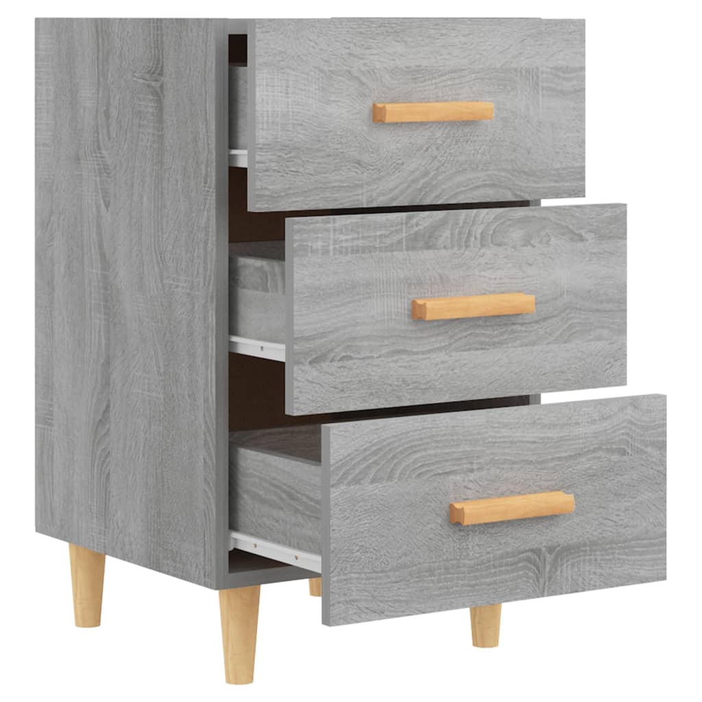 Nachtkastje 40X40X66 Cm Bewerkt Hout Grijs Sonoma Eikenkleurig