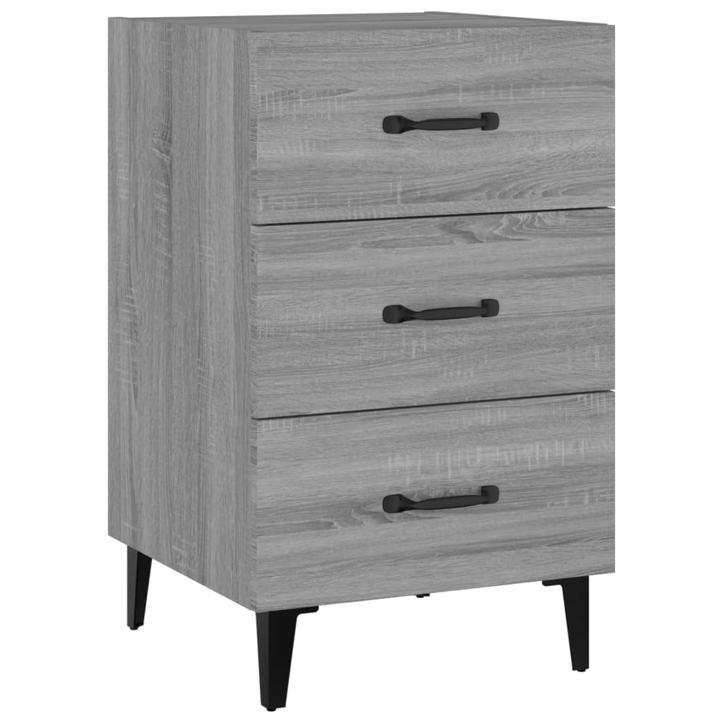 Nachtkastje 40X40X66 Cm Bewerkt Hout Grijs Sonoma Eikenkleurig