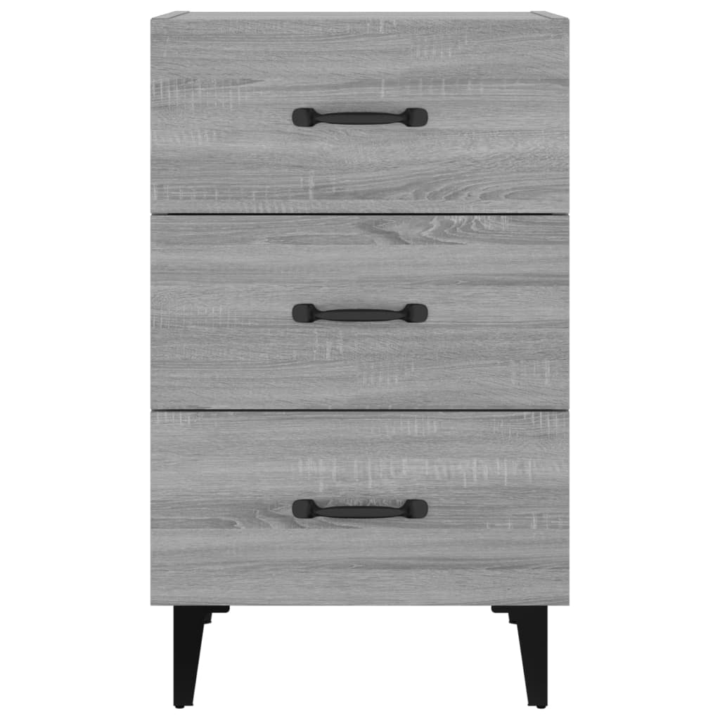 Nachtkastje 40X40X66 Cm Bewerkt Hout Grijs Sonoma Eikenkleurig