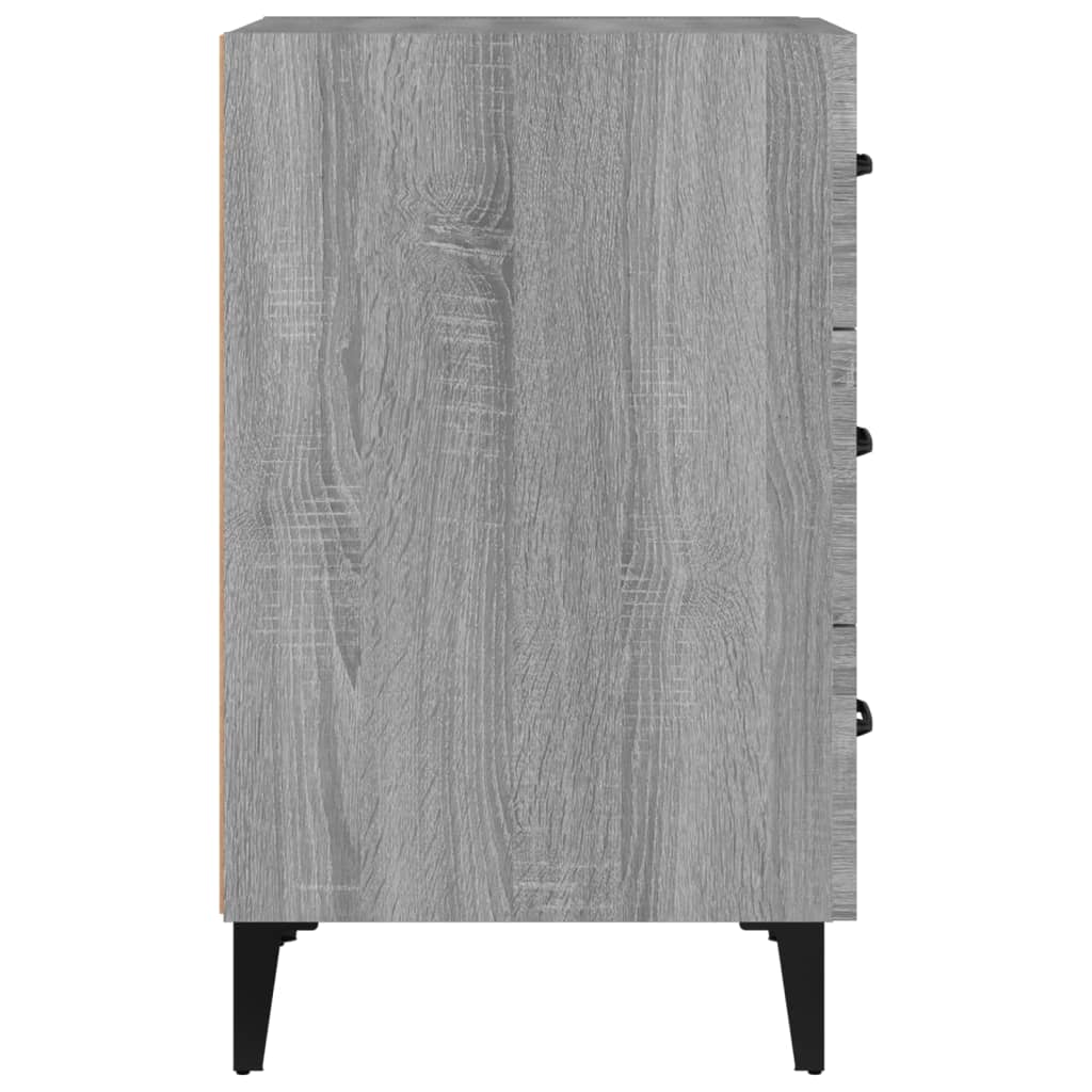 Nachtkastje 40X40X66 Cm Bewerkt Hout Grijs Sonoma Eikenkleurig